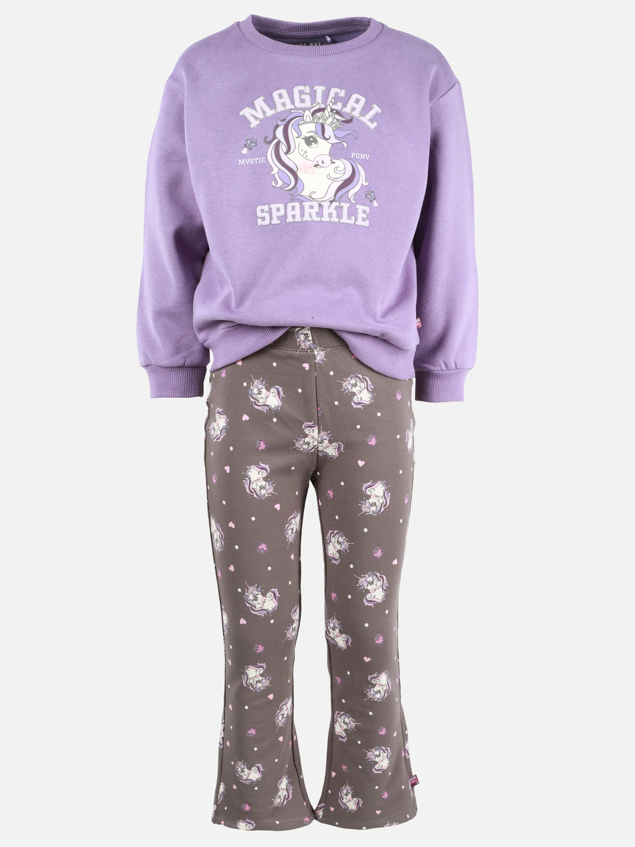 One Way KM 2er Set Sweatshirt und Schlagleggings mit Print Lila 913332 LILA 2 One Way KM 2er Set Sweatshirt und Schlagleggings mit Print Lila 913332 LILA 2