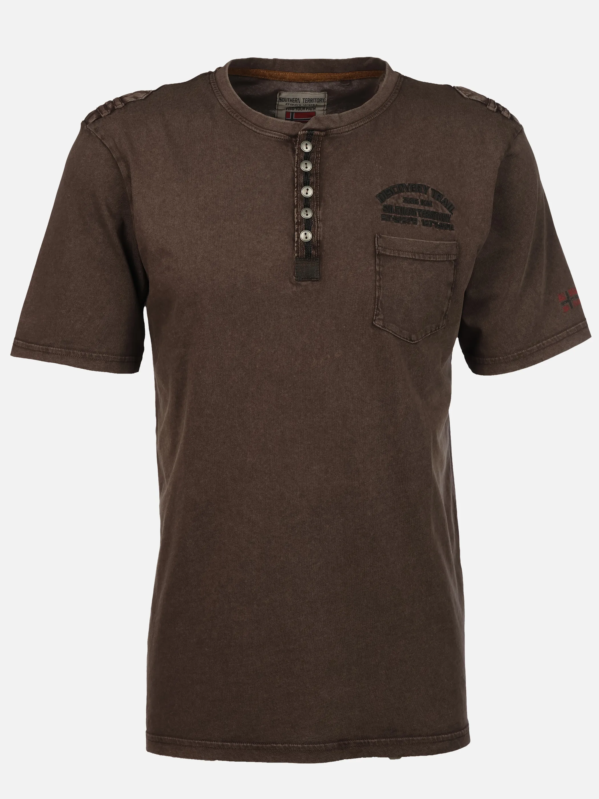 Southern Territory He. Henleyshirt 1/2 Arm washer Braun 931931 BROWN 1