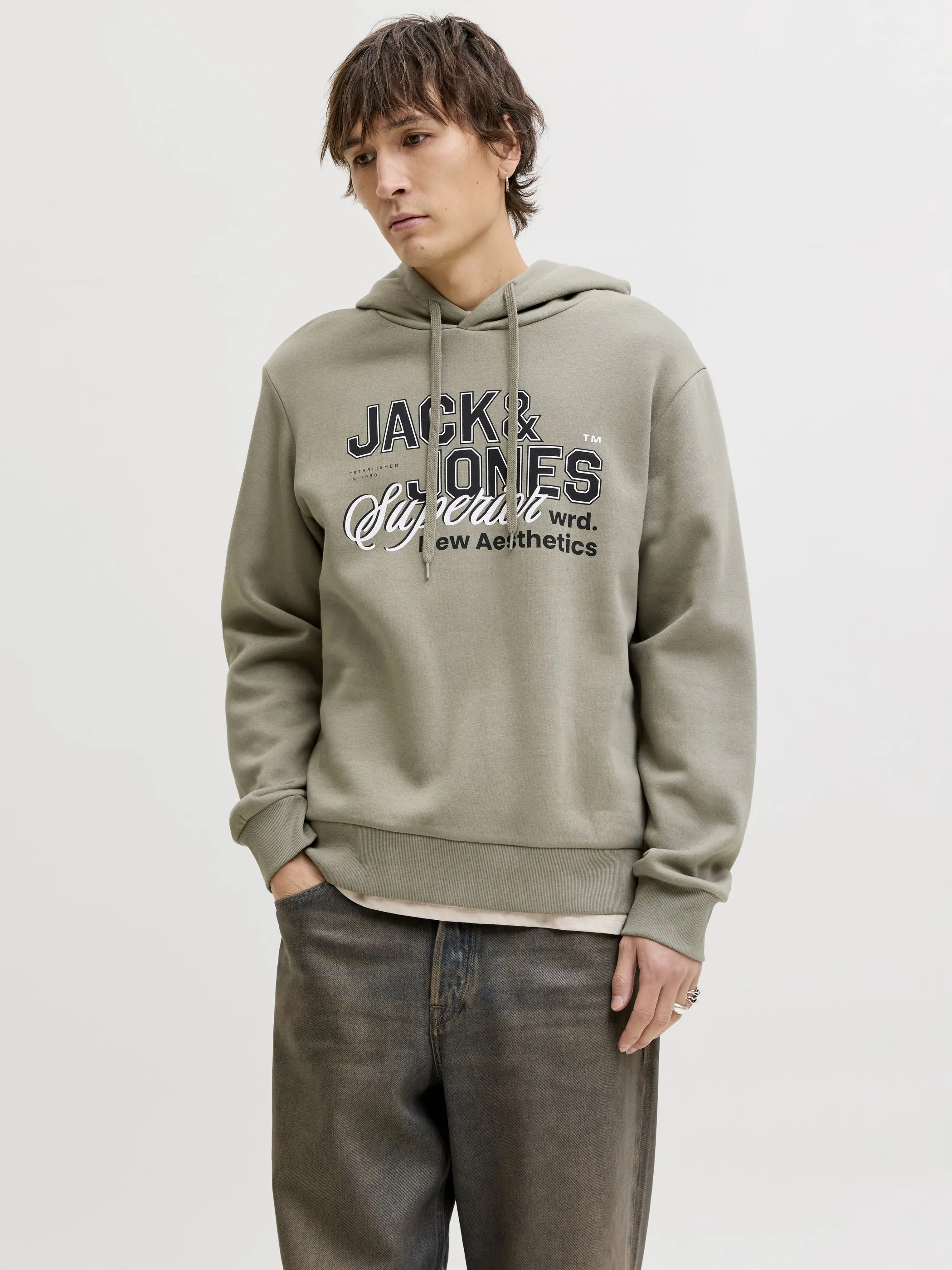 Jack Jones 12279649 JJELOGO SWEAT HOOD 2 Blau 922228 176725 5