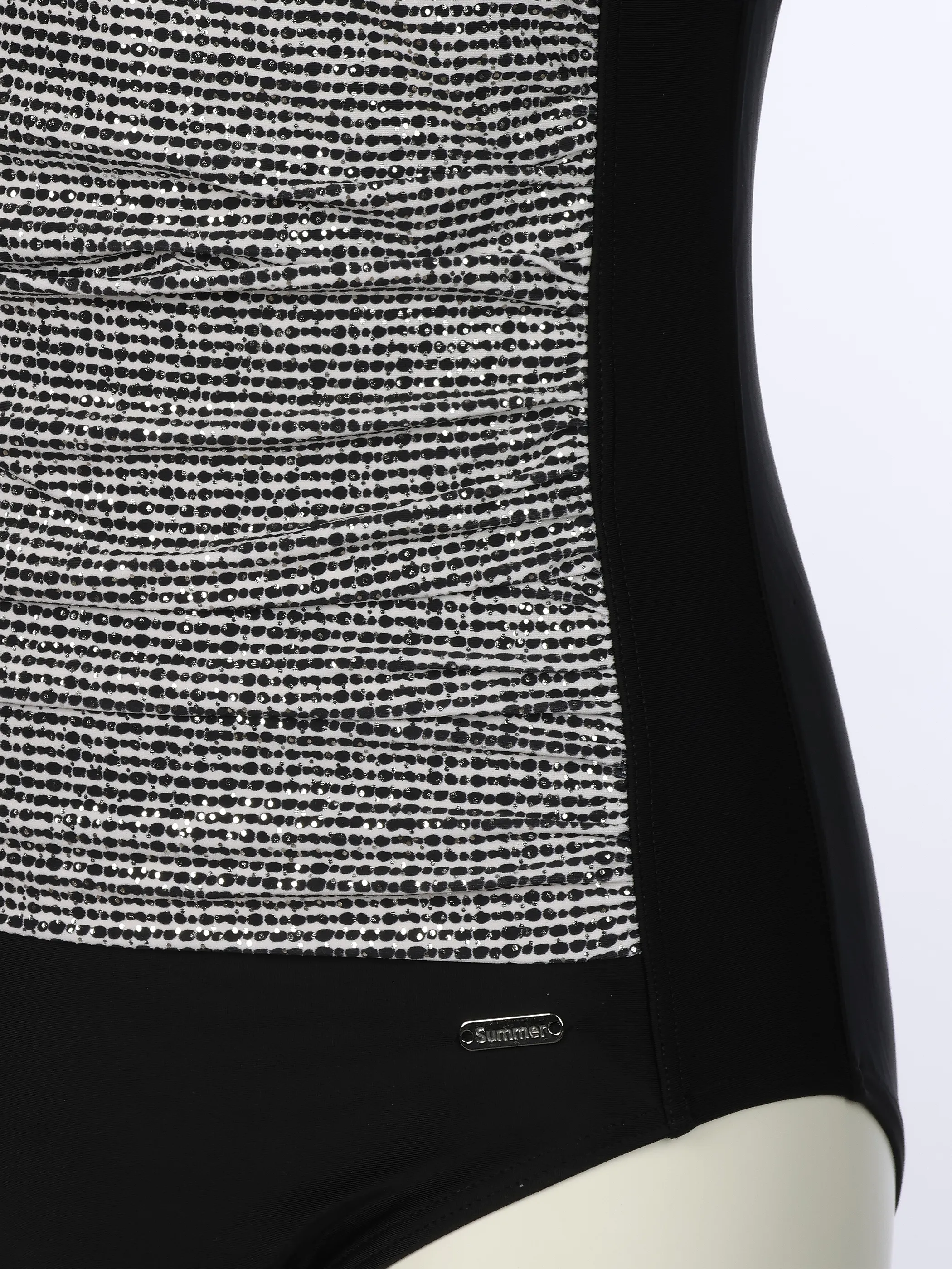 Grinario Sports Da-Badenanzug, m. Cups gekreuzt, glitzer Schwarz 922531 BLACK 3