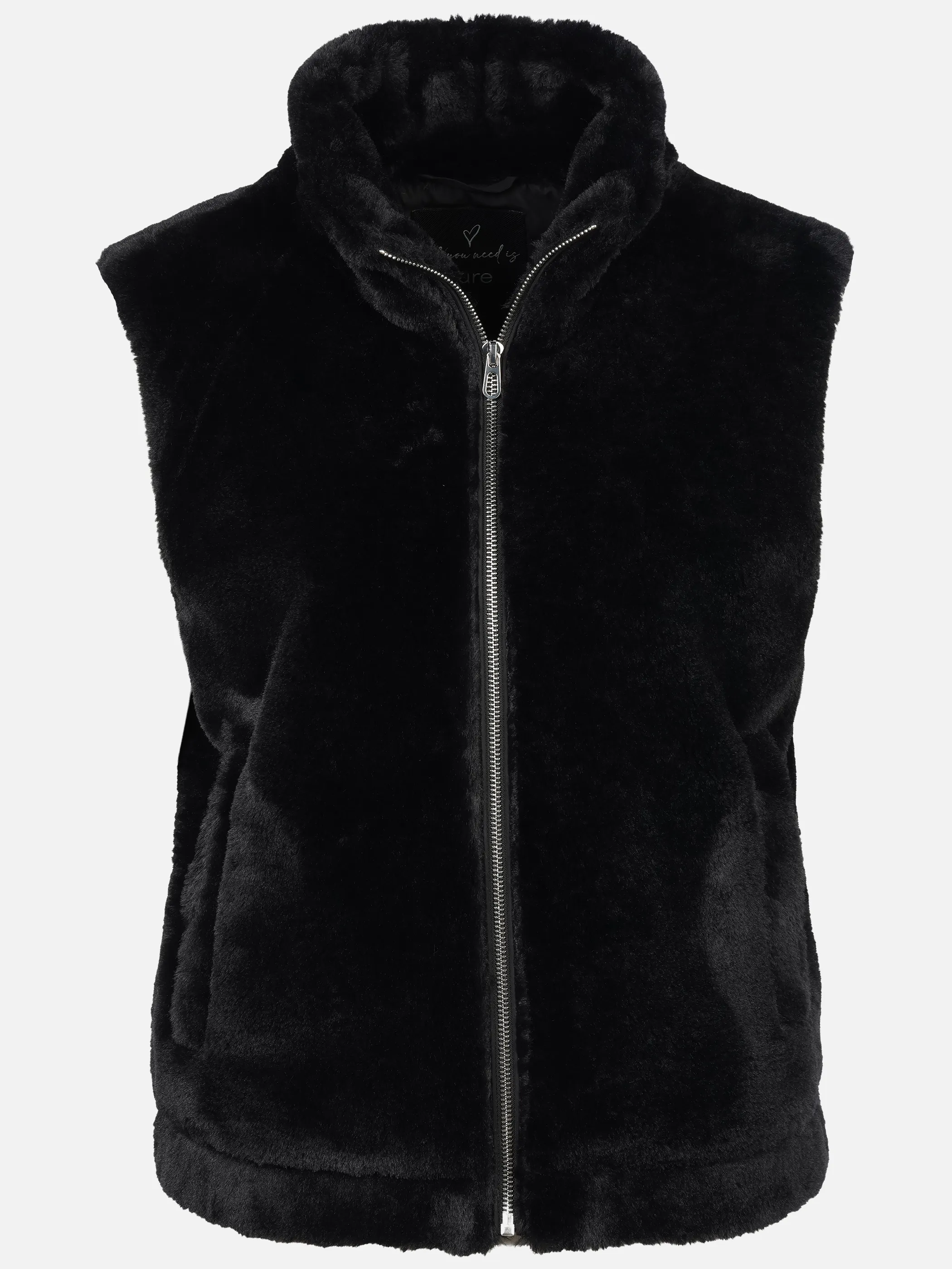 Sure Da. Kunstfellweste m. Kragen Schwarz 929528 BLACK 1