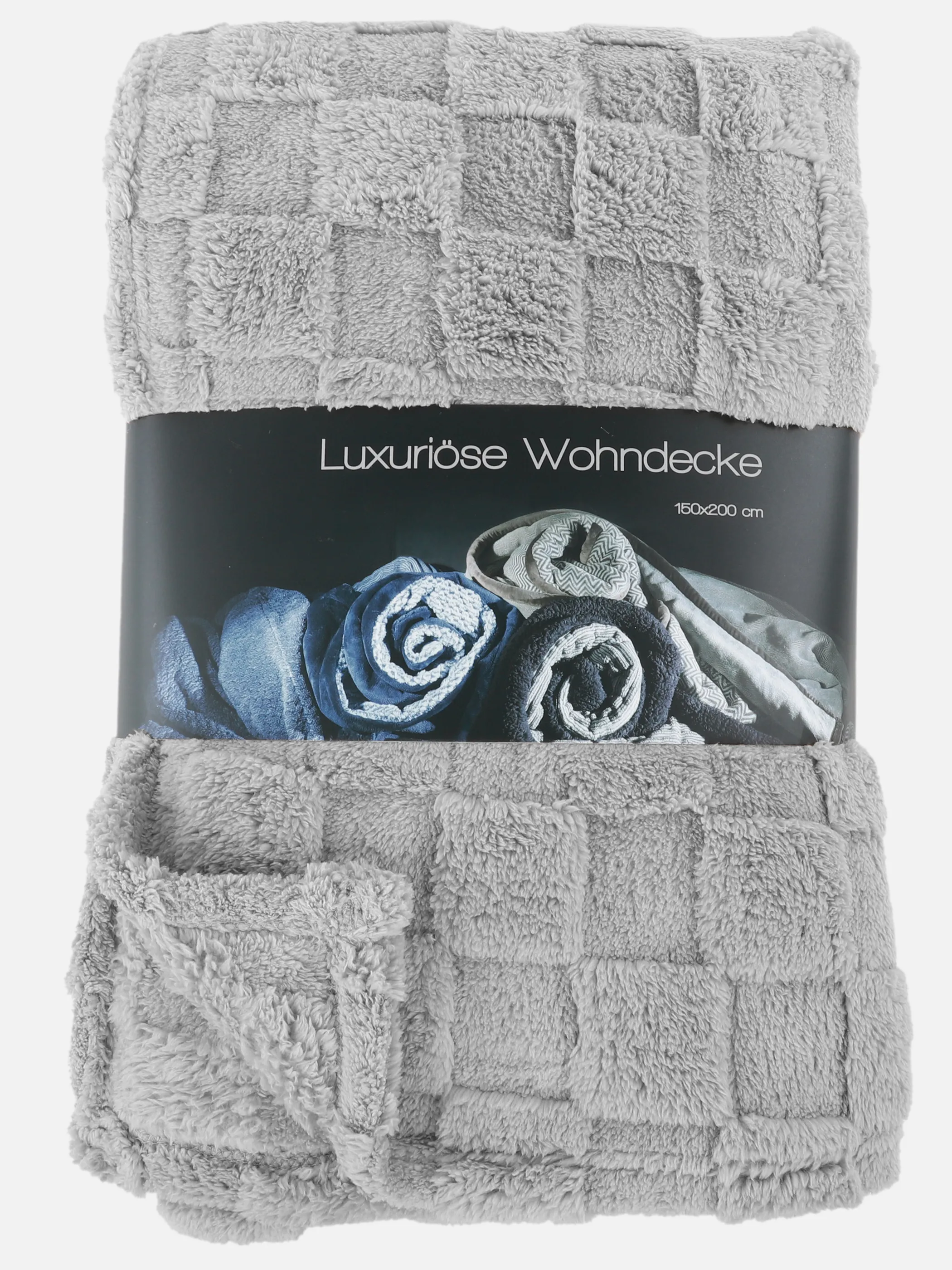 Deluxe Wohndecke Chess Sherpa Schachb Grau 923131 GRAU 2