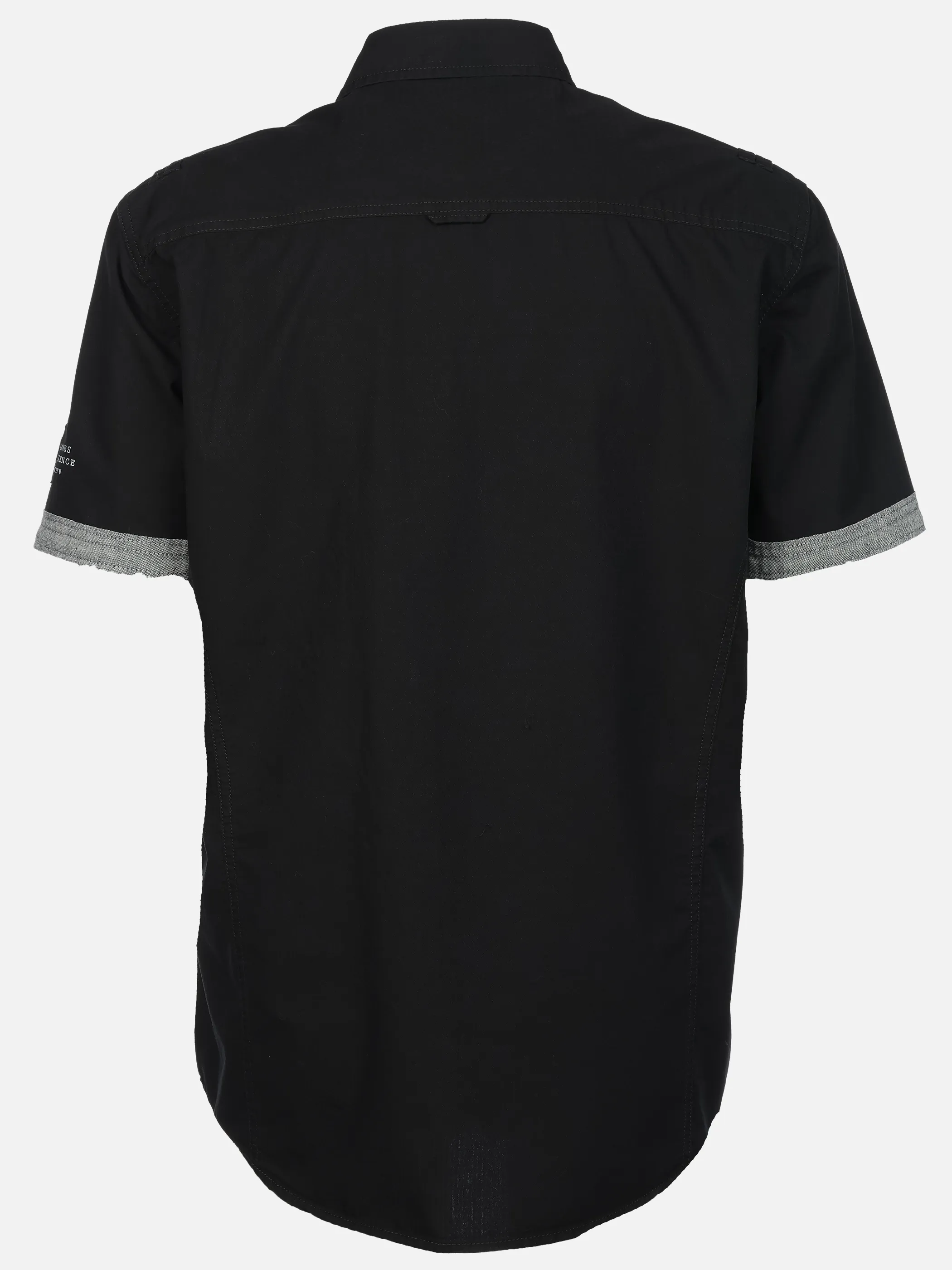 Jim Spencer He. Freizeithemd 1/2 Arm slub Schwarz 925936 BLACK 2