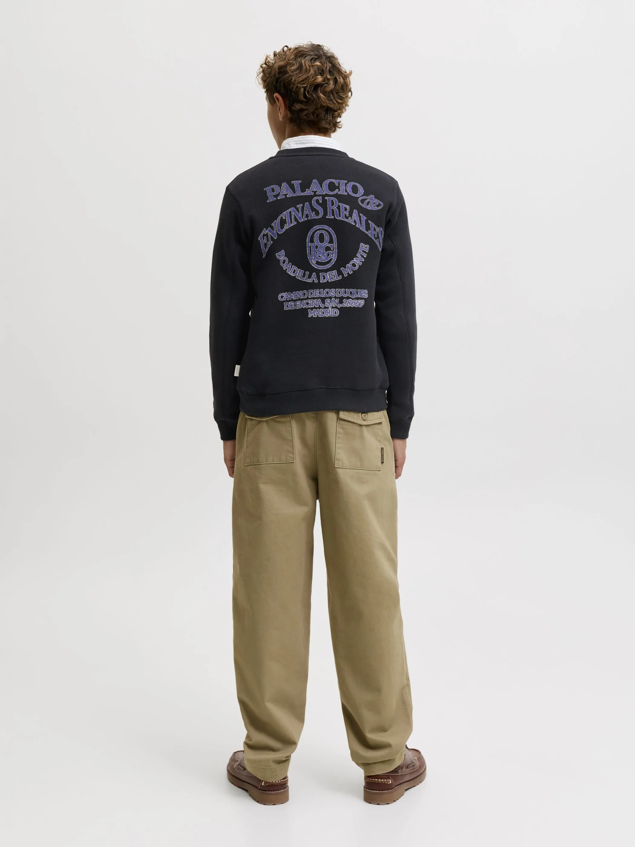 Jack&Jones Junior 12303317 JORCHAMBERI TYPO SWEAT CREW NECK JN Schwarz 931442 175696 2