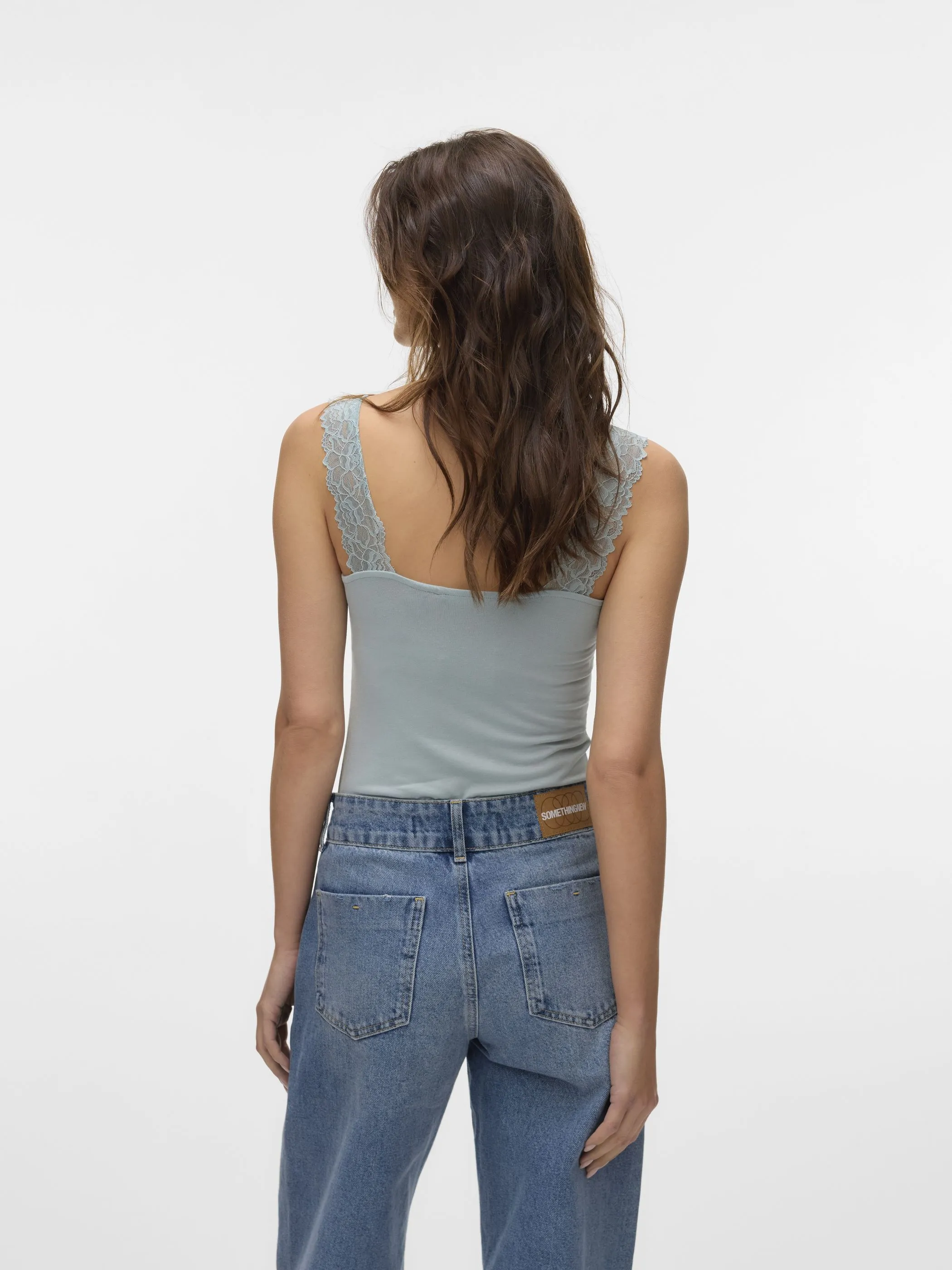 Vero Moda 10287348 VMROSA SL TOP JRS NOO Blau 878316 294075 3