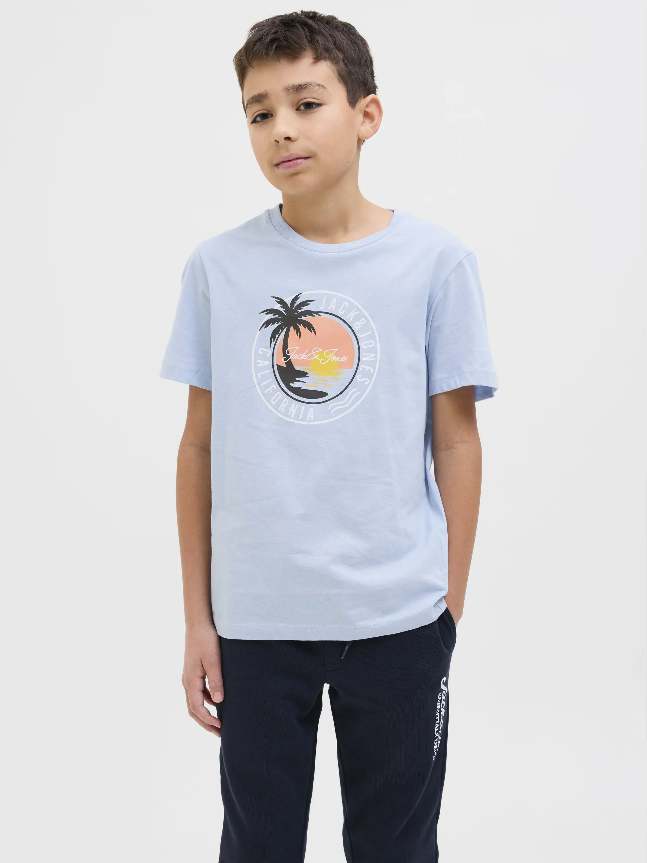 Jack&Jones Junior 12269922 JJPALM TEE SS CREW NE Blau 907282 175780 2