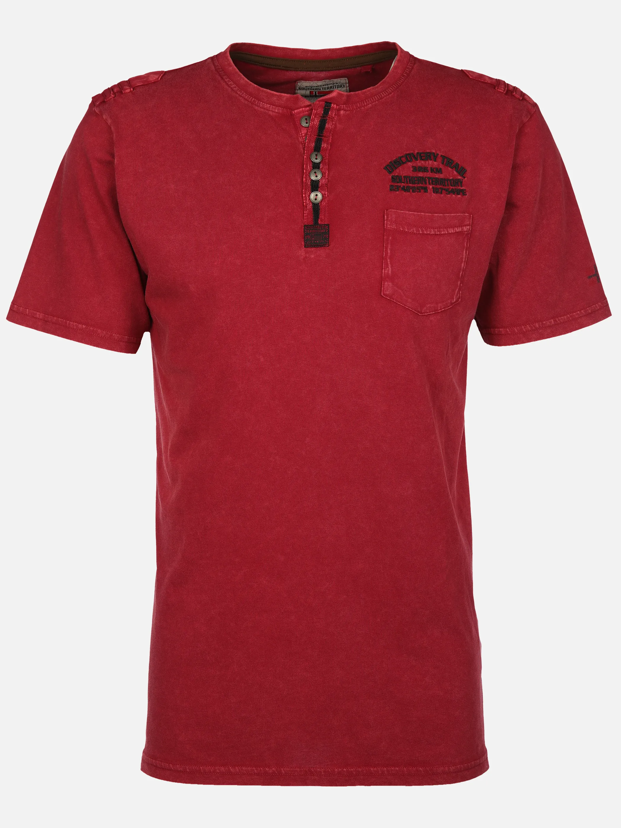 Southern Territory He. Henleyshirt 1/2 Arm washer Rot 905108 DK RED 1