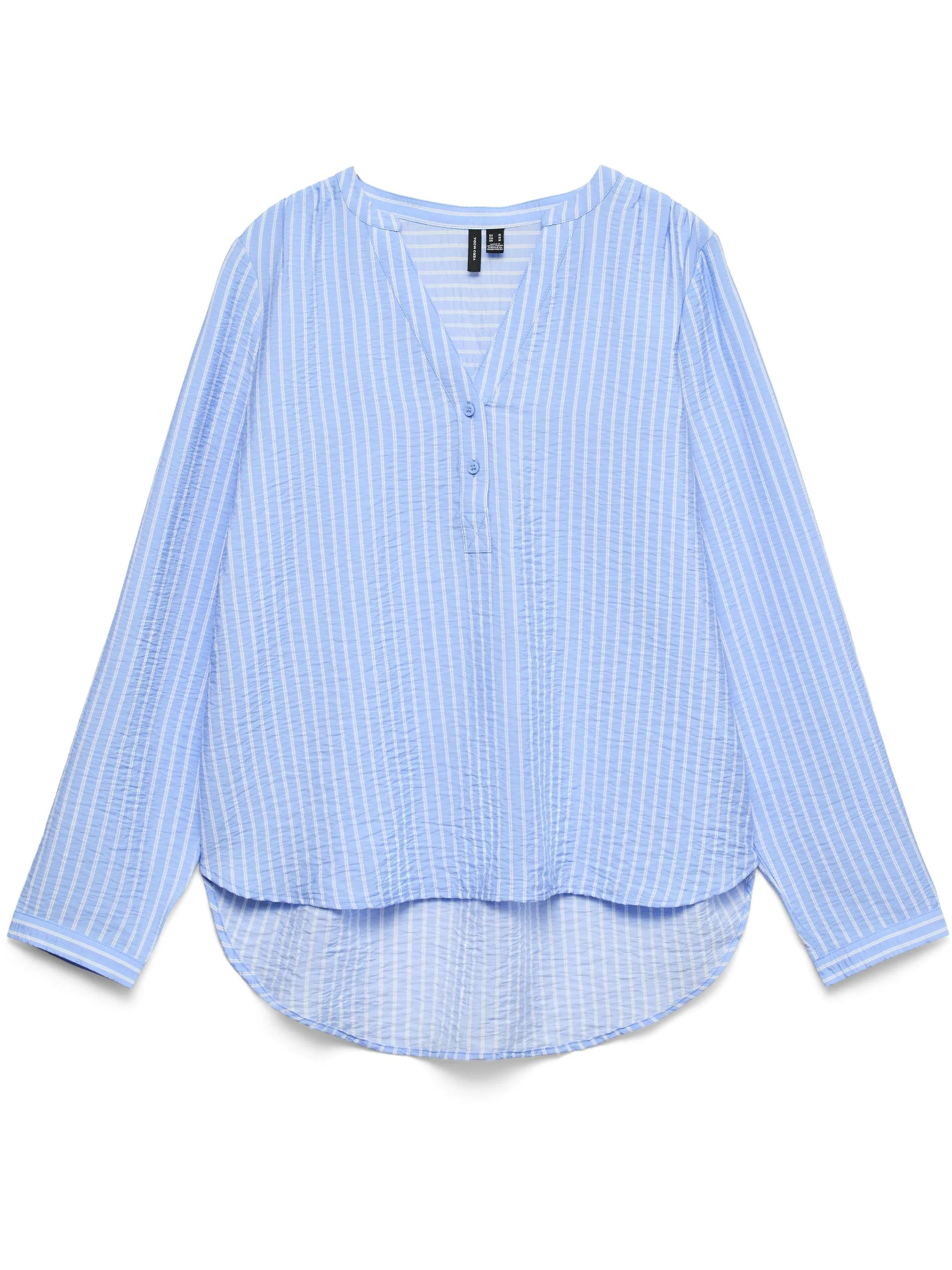 Vero Moda 10340684 VMKAJA LS V-NECK FOLD Blau 922151 199949001 1