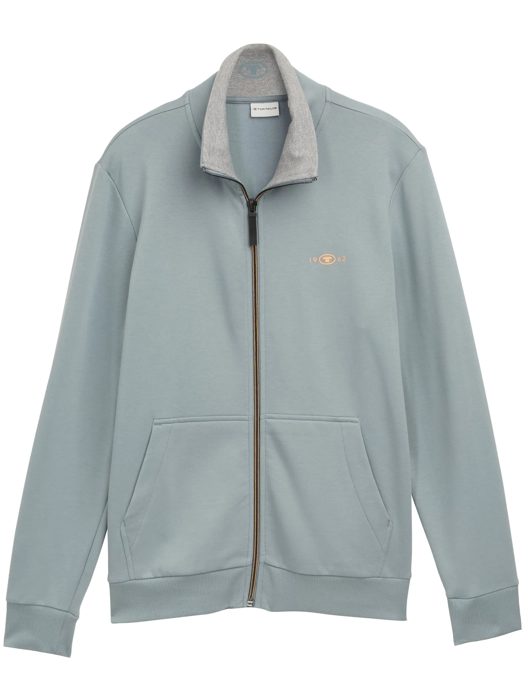 Tom Tailor 1045645 printed stand-up sweat jacket Grau 905882 27475 1