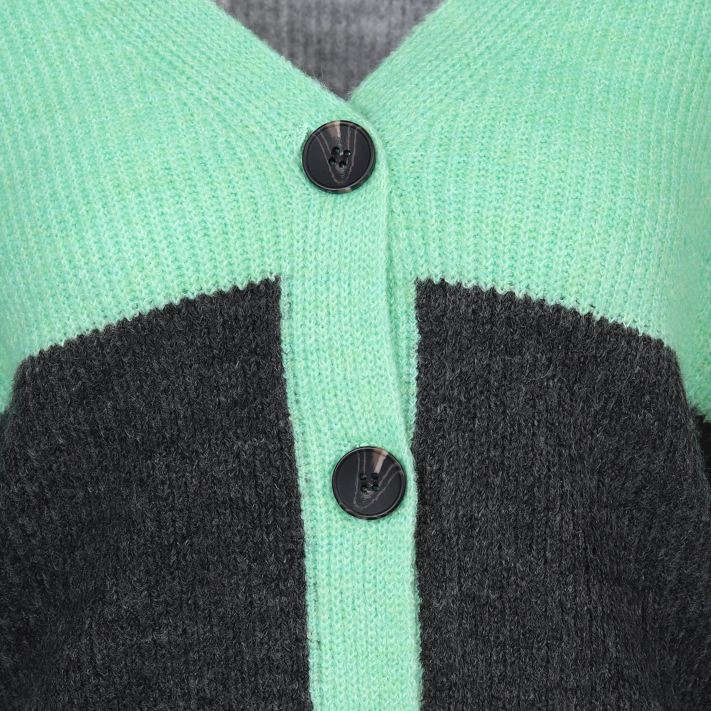 Sure Da-Cardigan gestreift Grün 880927 GRÜN/GRAU 3