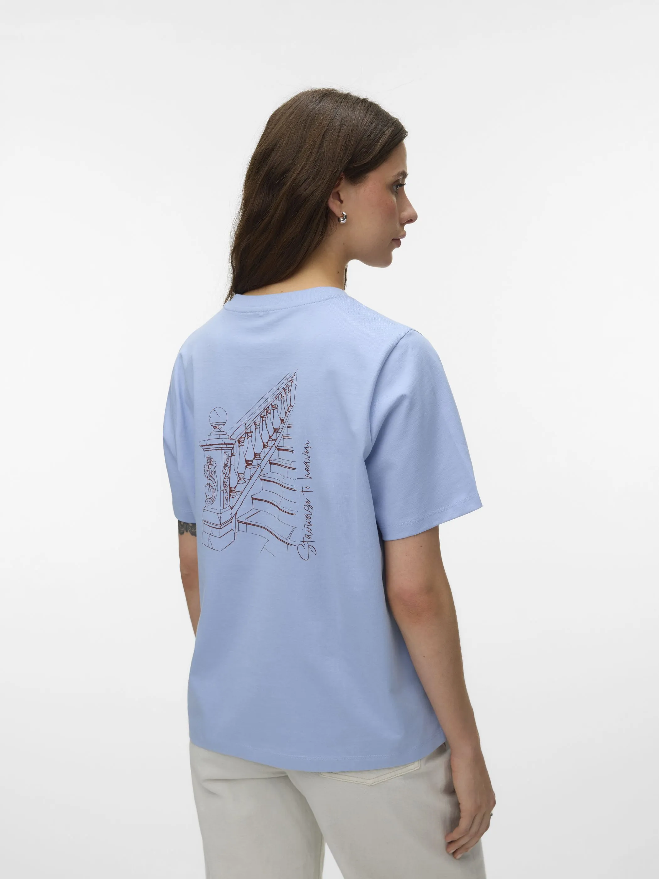 Vero Moda 10338502 VMYVONNE CATY SS TOP Blau 922152 249737001 2