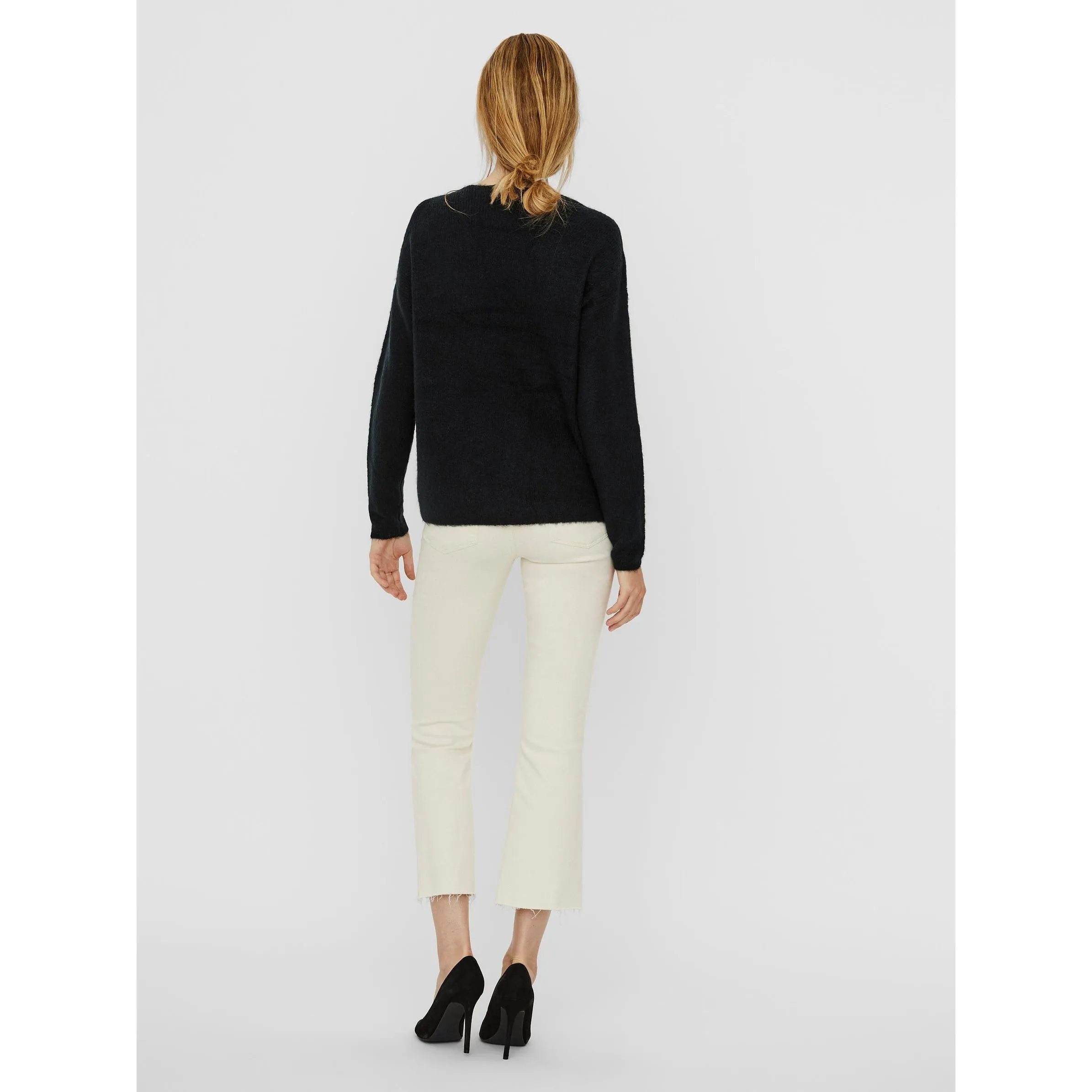 Vero Moda 10233357 VMCREWLEFILE LS V-NEC Schwarz 842583 177868 2