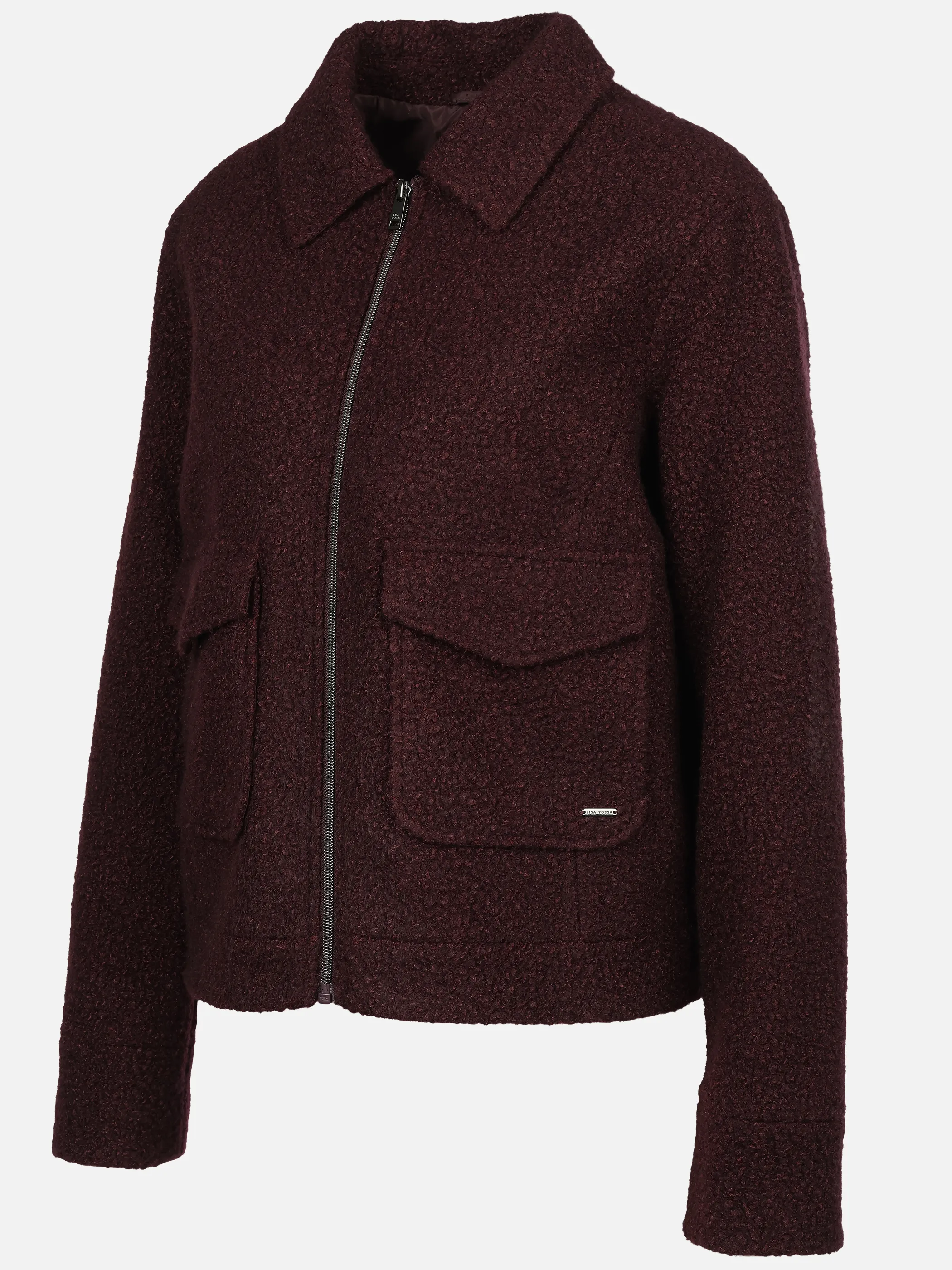 Lisa Tossa Da-Bouclé Jacke, cropped Rot 929148 BORDEAUX 3