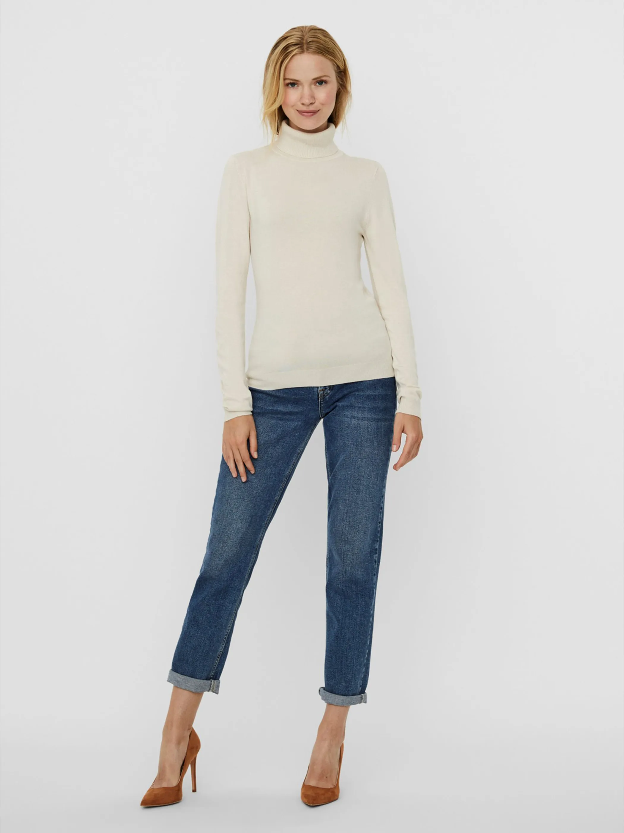 Vero Moda 10231630 VMGLORY LS ROLLNECK B Grau 842569 222913 4