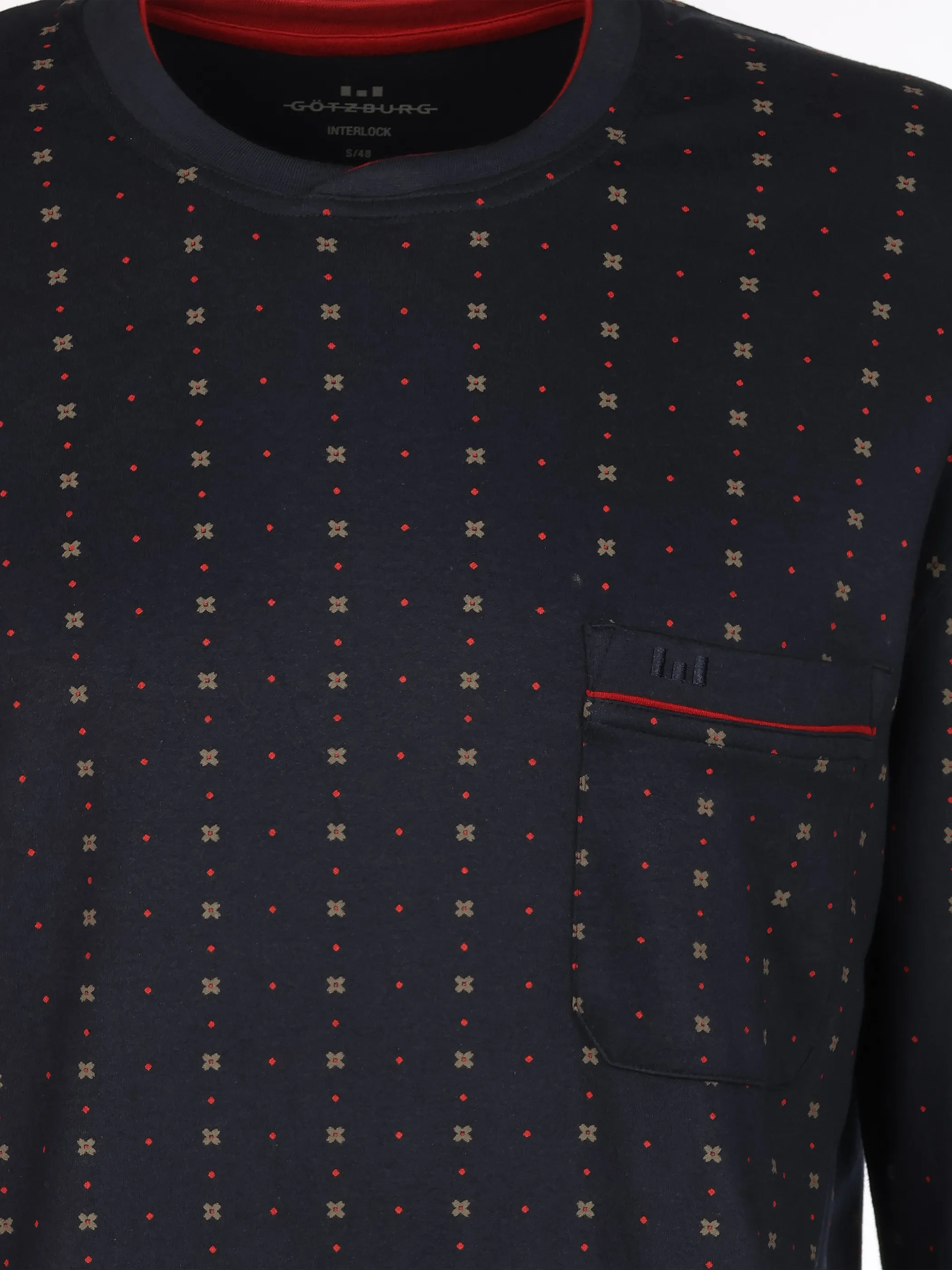 Götzburg 452347/7308 He-Pyjama, Rundhal Blau 915487 636 3