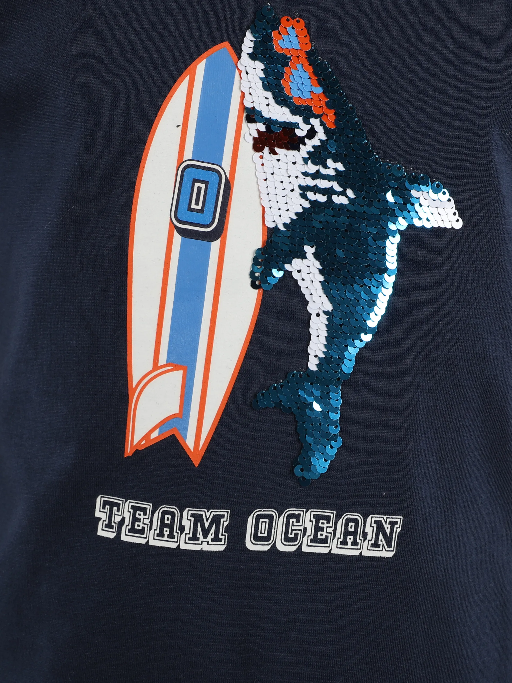 Stop + Go KJ T-Shirt in dunkelblau mit Wendepailletten-Druck Marine 891599 DUNKELBLAU 3 Stop + Go KJ T-Shirt in dunkelblau mit Wendepailletten-Druck Marine 891599 DUNKELBLAU 3