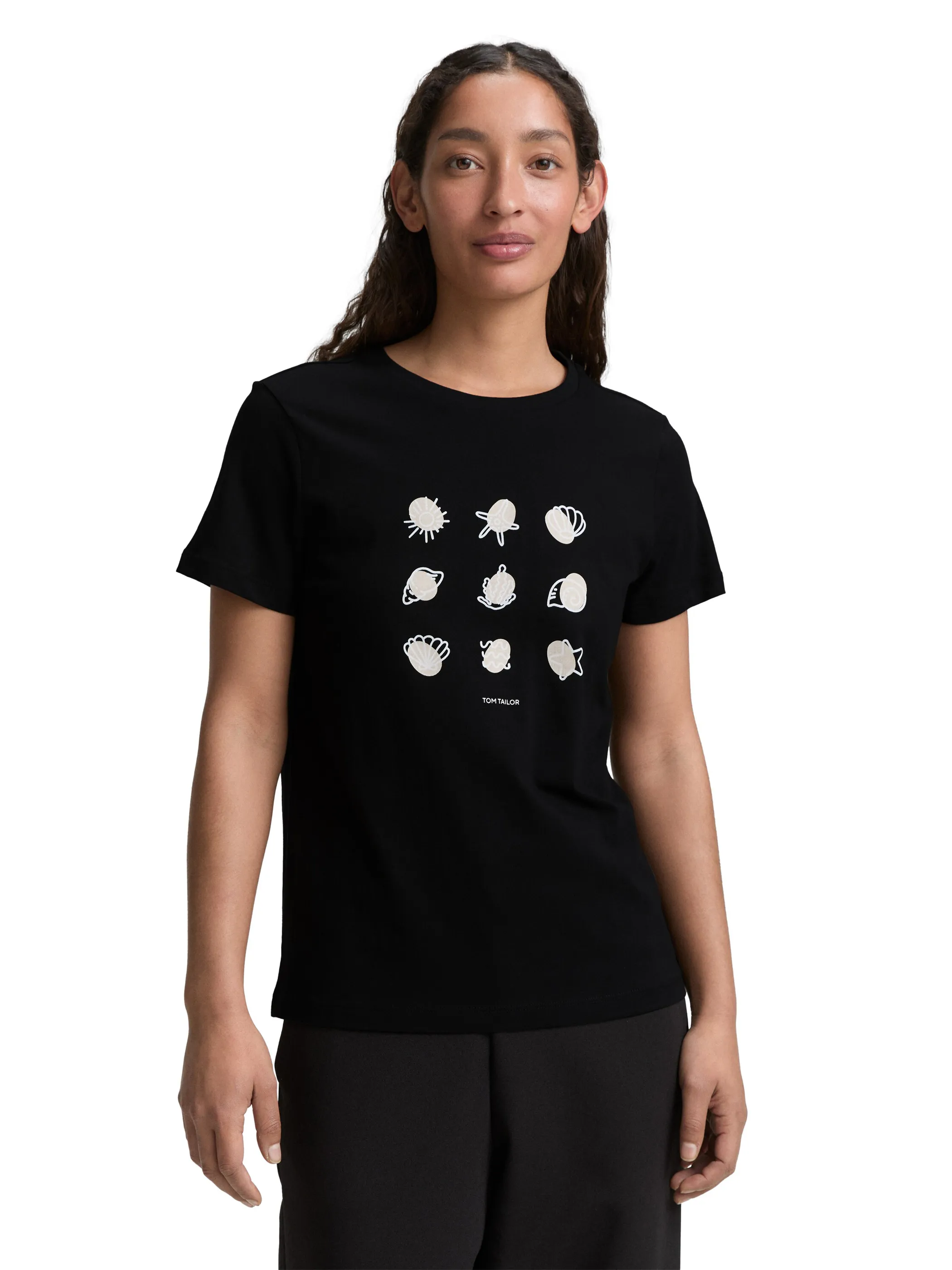 Tom Tailor 1046437 T-shirt basic with print Schwarz 910035 14482 3