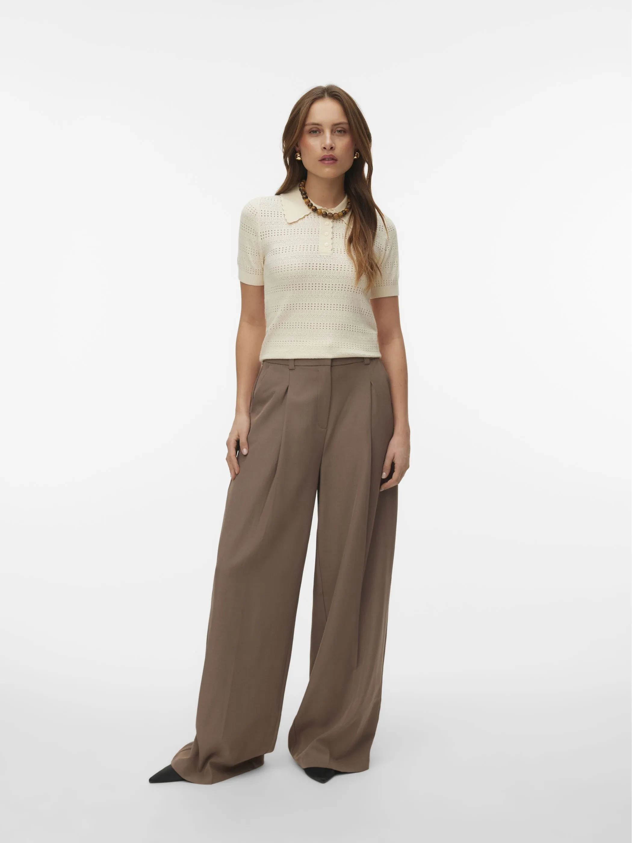 Vero Moda 10340101 VMLIMONE SS SCALLOP P Beige 922157 222913 5