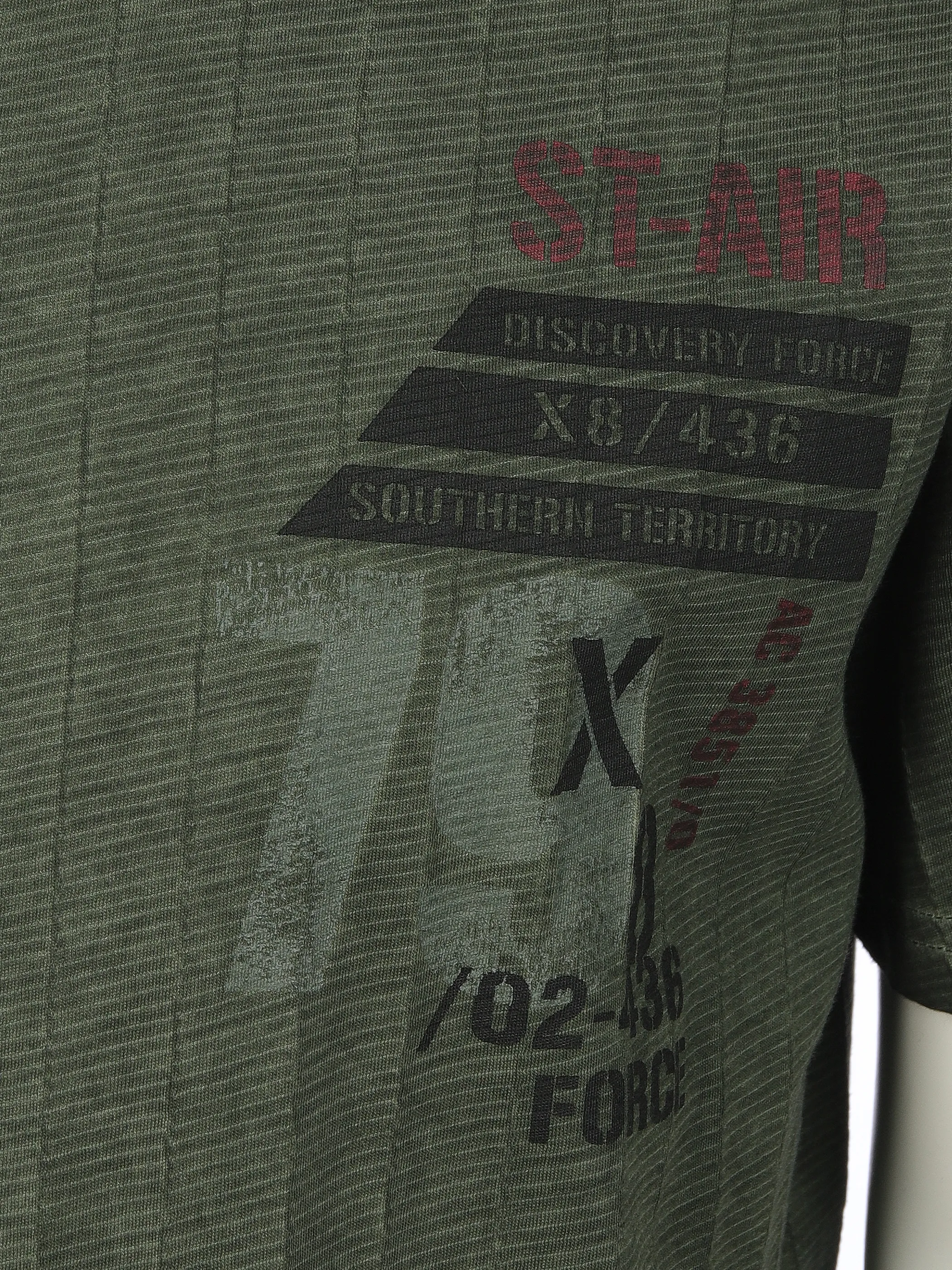 Southern Territory He. T-Shirt 1/2 Arm Jacquard washer Oliv 910623 OLIVE 3